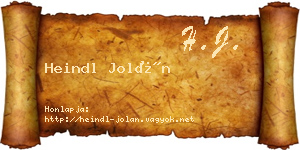 Heindl Jolán névjegykártya