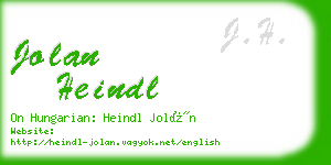 jolan heindl business card